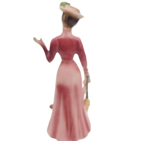 Vintage Japan‎ Victorian Lady w/Flower Basket Porcelain Figurine Kelvin Statue - Picture 6 of 10